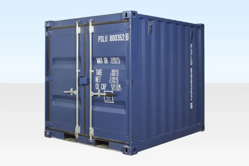 8ft Shipping Container (One Trip) Blue (RAL 5013) - Image 2