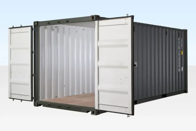 20ft Shipping Container (One Trip) Dark Green (RAL 6007) - Image 4