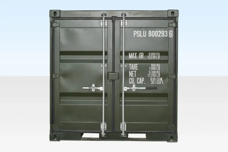 8ft One Trip Shipping Container Green (RAL 6007) - Image 3