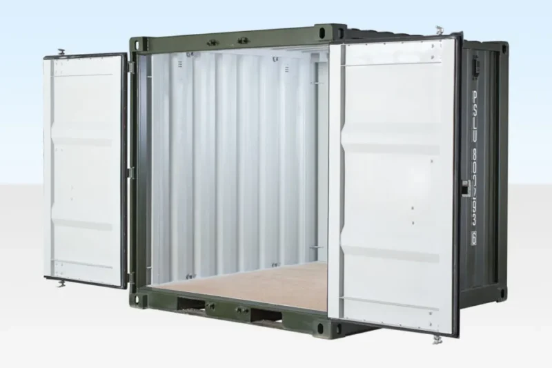 8ft One Trip Shipping Container Green (RAL 6007) - Image 4